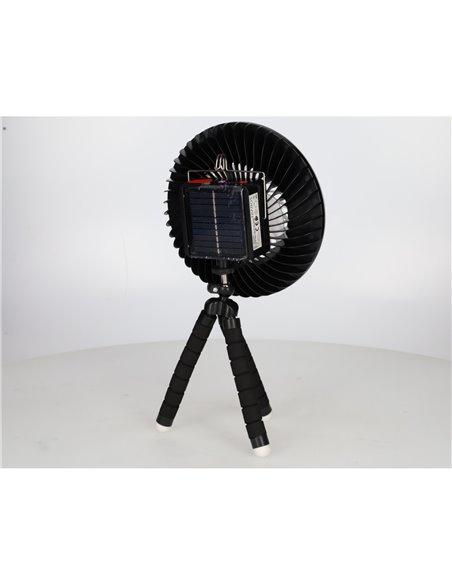 Mini ventilador solar Tanami con luz y trípode flexible