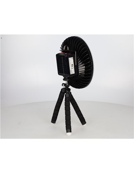 Mini ventilador solar Tanami con luz y trípode flexible