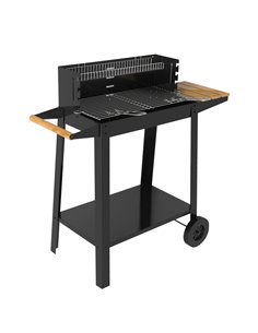 Barbacoa carro portátil Musters de acero para carbón 520mm x 270mm