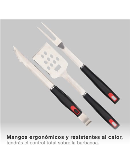 Set 3 utensilios para barbacoa