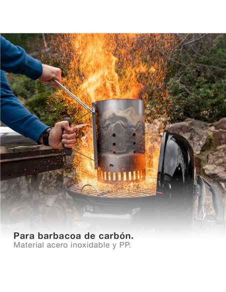 Chimenea de encendido para barbacoa de carbón