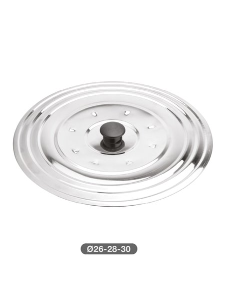 Tapa universal acero inox para ollas y sartenes Ø22 - 24 - 26 cm