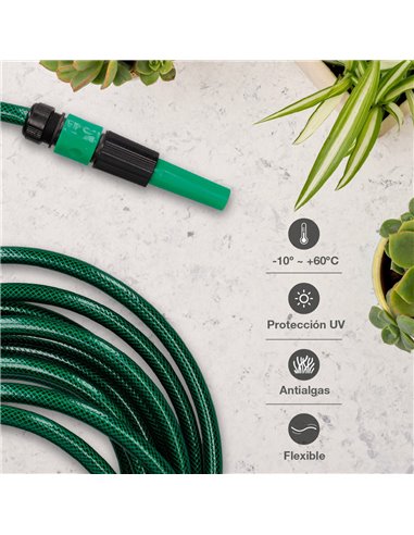 Kit manguera jardín Bairia Ø1/2" 12,5mm 10M