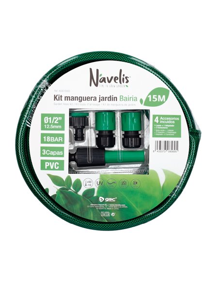 Kit manguera jardín Bairia Ø1/2" 12,5mm 15M
