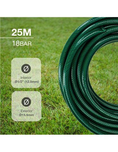 Kit manguera jardín Bairia Ø1/2" 12,5mm 25M