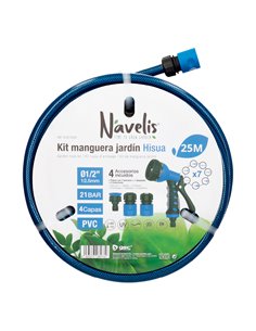 Kit manguera jardín Hisua Ø1/2" 12,5mm 25M 2
