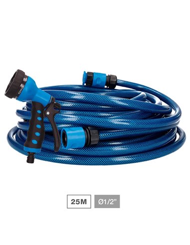 Kit manguera jardín Hisua Ø3/4" 19mm 25M