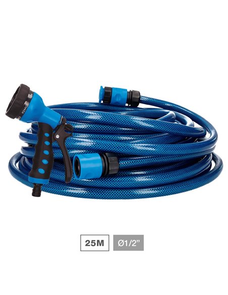Kit manguera jardín Hisua Ø3/4" 19mm 25M