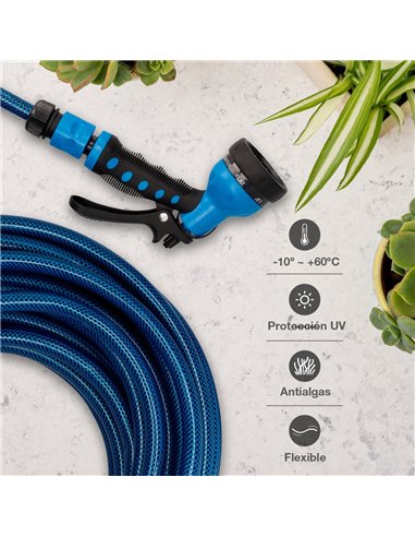 Kit manguera jardín Hisua Ø3/4" 19mm 25M