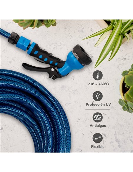 Kit manguera jardín Hisua Ø3/4" 19mm 25M