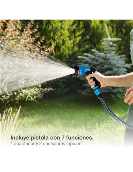 Kit manguera jardín Hisua Ø3/4" 19mm 25M
