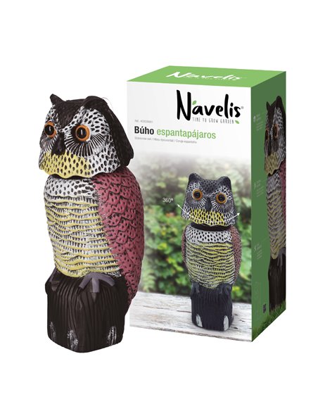 Búho espantapájaros con cabeza giratoria 360º