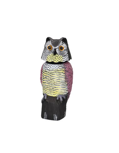 Búho espantapájaros con cabeza giratoria 360º