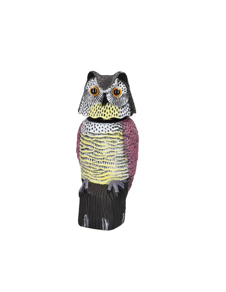 Búho espantapájaros con cabeza giratoria 360º