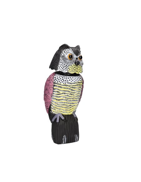 Búho espantapájaros con cabeza giratoria 360º