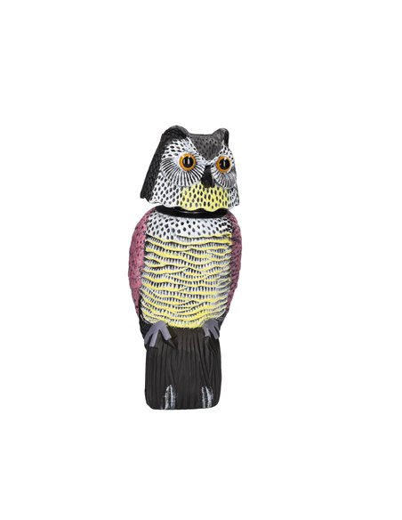 Búho espantapájaros con cabeza giratoria 360º
