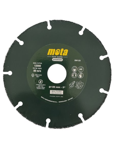 Disco de diamante multiuso corte en seco 125mm