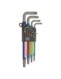 Llaves allen hexagonales con bola1.5 mm -10 mm, de colores, juego de 9 piezas