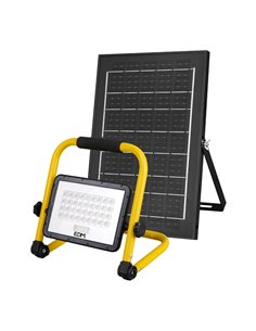 Foco solar de trabajo + panel solar 4000 lm, 6.400 k, luz fría, ip65