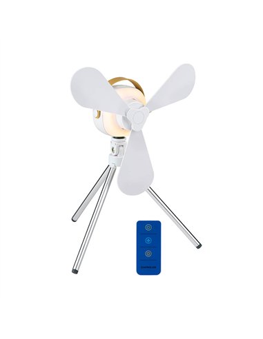 Ventilador recargable de mesa usb, con aspas, 4 velocidades con mando