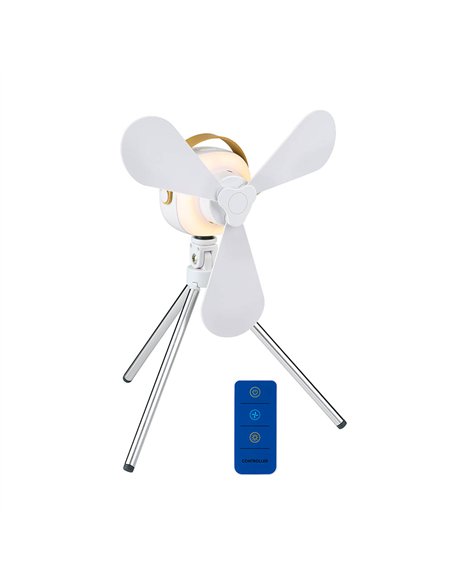 Ventilador recargable de mesa usb, con aspas, 4 velocidades con mando