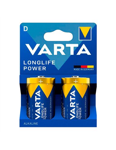 Pila alkalina longlife power d - lr20 (blister 2 uds) ø34,2 x 61,5 mm