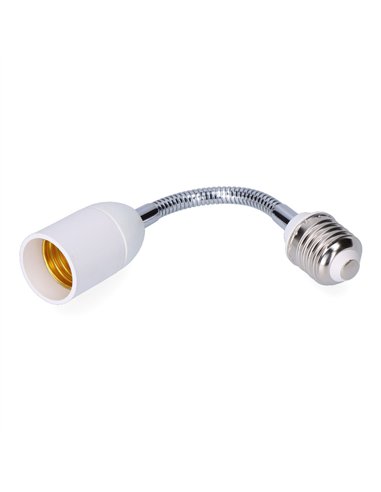 Alargador e27-e27 20 cm, 2 a 230 v, blanco (retractilado)