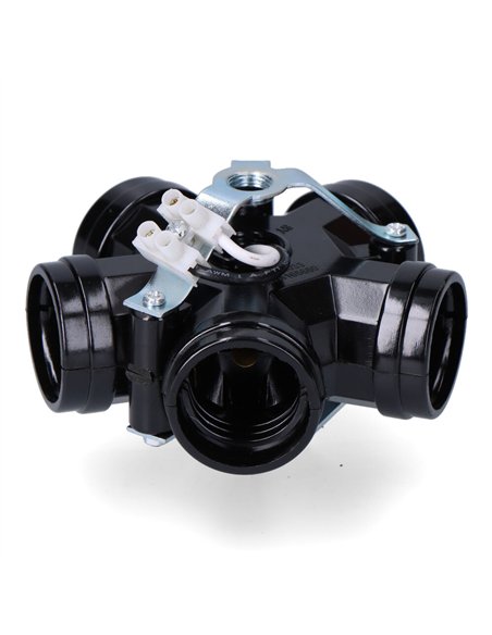 Portalámparas múltiple, 5 portalámparas e27, m10, 4 a 250 v, negro (retractilado)