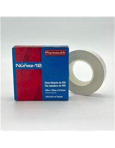 Cinta aislante pvc alta adhesión blanca 20 m x 19 mm x 0,15 mm