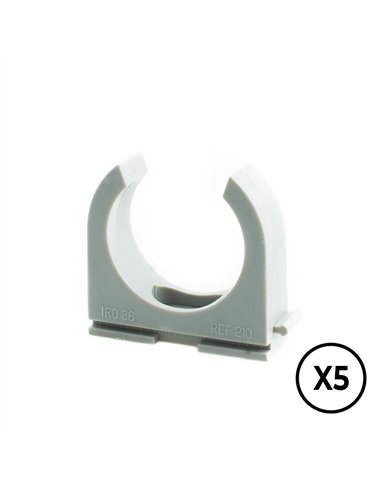 Soporte a presion lh ø 16 mm, gris, 5 unidades