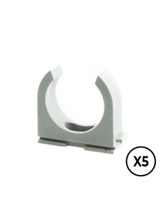 Soporte a presion lh ø 20 mm, gris, 5 unidades