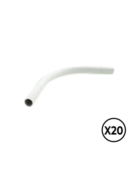 Curva rígida pvc ø 16 mm, gris, 20 unidades
