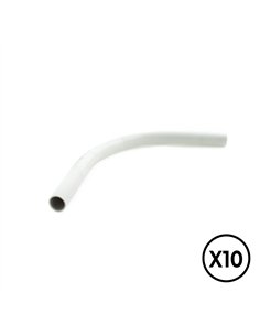 Curva rigida pvc ø 20 mm, gris, 10 unidades