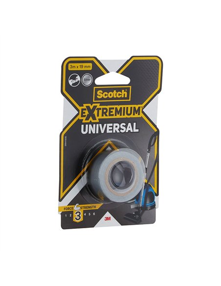 Cinta americana extremium 3, universal, 3 m x 19 mm, gris