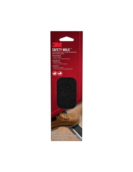 Tira antideslizante, exterior, negra, 50 mm x 22,8 cm, 6 uds, uso general