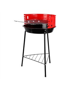 Barbacoa pie negra/roja, 33 x 32 x 55 cm