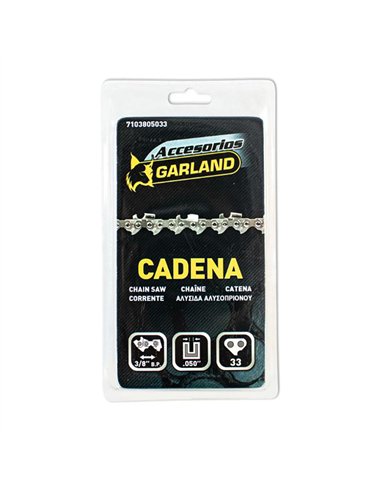 Cadena de motosierra de 33 eslabones. espada 8" / 20 cm