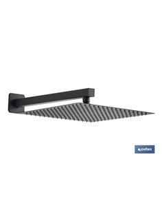 CONJUNTO DE DUCHA EMPOTRADA MONOMANDO CUADRADA NEGRO MATE 2