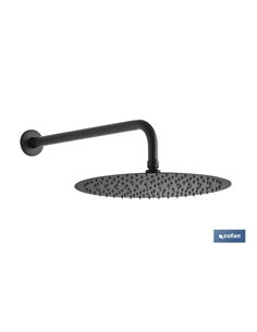 CONJUNTO DE DUCHA EMPOTRADA MONOMANDO REDONDA NEGRO MATE 2