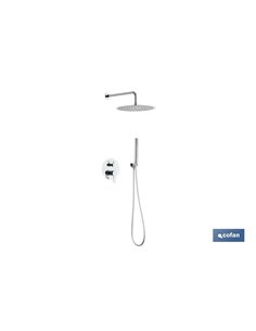 CONJUNTO DE DUCHA EMPOTRADA MONOMANDO REDONDA CROMADA
