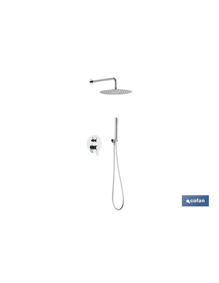 CONJUNTO DE DUCHA EMPOTRADA MONOMANDO REDONDA CROMADA