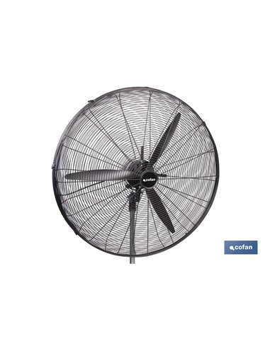 VENTILADOR INDUSTRIAL DE PIE OSCILANTE NEGRO CON 3 VELOCIDADES Ø75 CM 200 W
