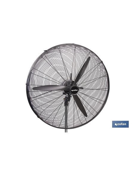 VENTILADOR INDUSTRIAL DE PIE OSCILANTE NEGRO CON 3 VELOCIDADES Ø75 CM 200 W