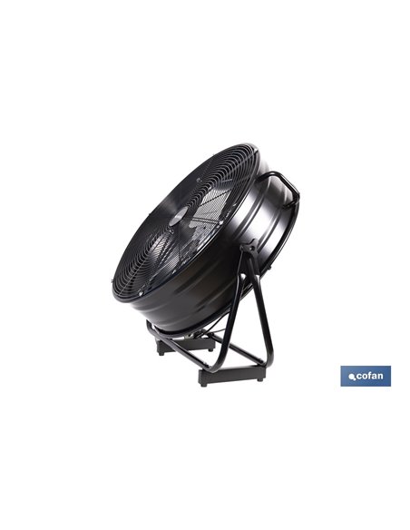VENTILADOR INDUSTRIAL DE SUELO OSCILANTE NEGRO CON 3 VELOCIDADES Ø60 CM 250 W