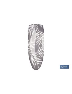FUNDA ACOLCHADA PARA TABLA DE PLANCHAR 135 X 53 CM  RAMAS BEIGE BITONO