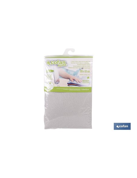 FUNDA ACOLCHADA PARA TABLA DE PLANCHAR 135 X 53 CM  GRIS METALIZADO
