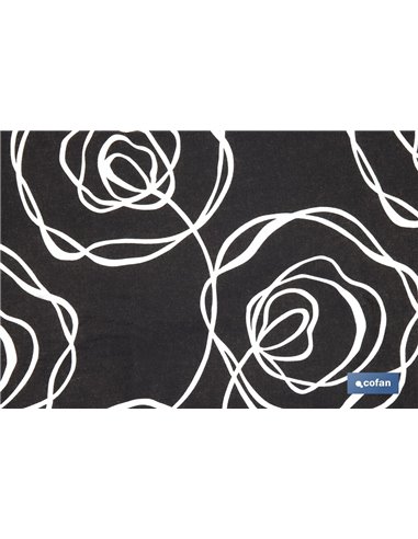 FUNDA ACOLCHADA PARA TABLA DE PLANCHAR 135 X 53 CM ROSAS NEGRAS
