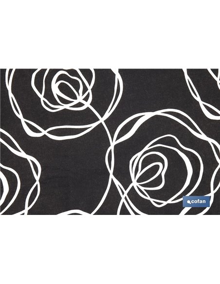 FUNDA ACOLCHADA PARA TABLA DE PLANCHAR 135 X 53 CM ROSAS NEGRAS