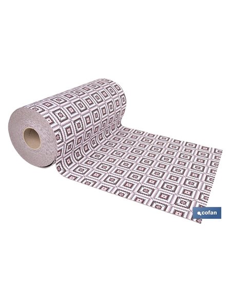 ROLLO DE ALFOMBRA EN CUADROS CROCHET 50% ALGODÓN 50% POLIÉSTER 50 CM X 15 M