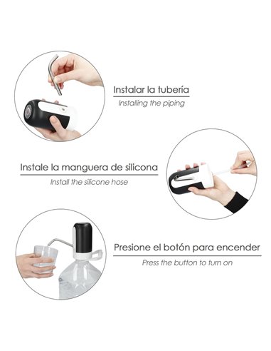 Dispensador De Agua Automático Para Garrafas y Botellas Con Cargador USB Tipo C